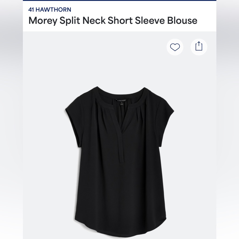 41 Hawthorn Black Split Neck Blouse